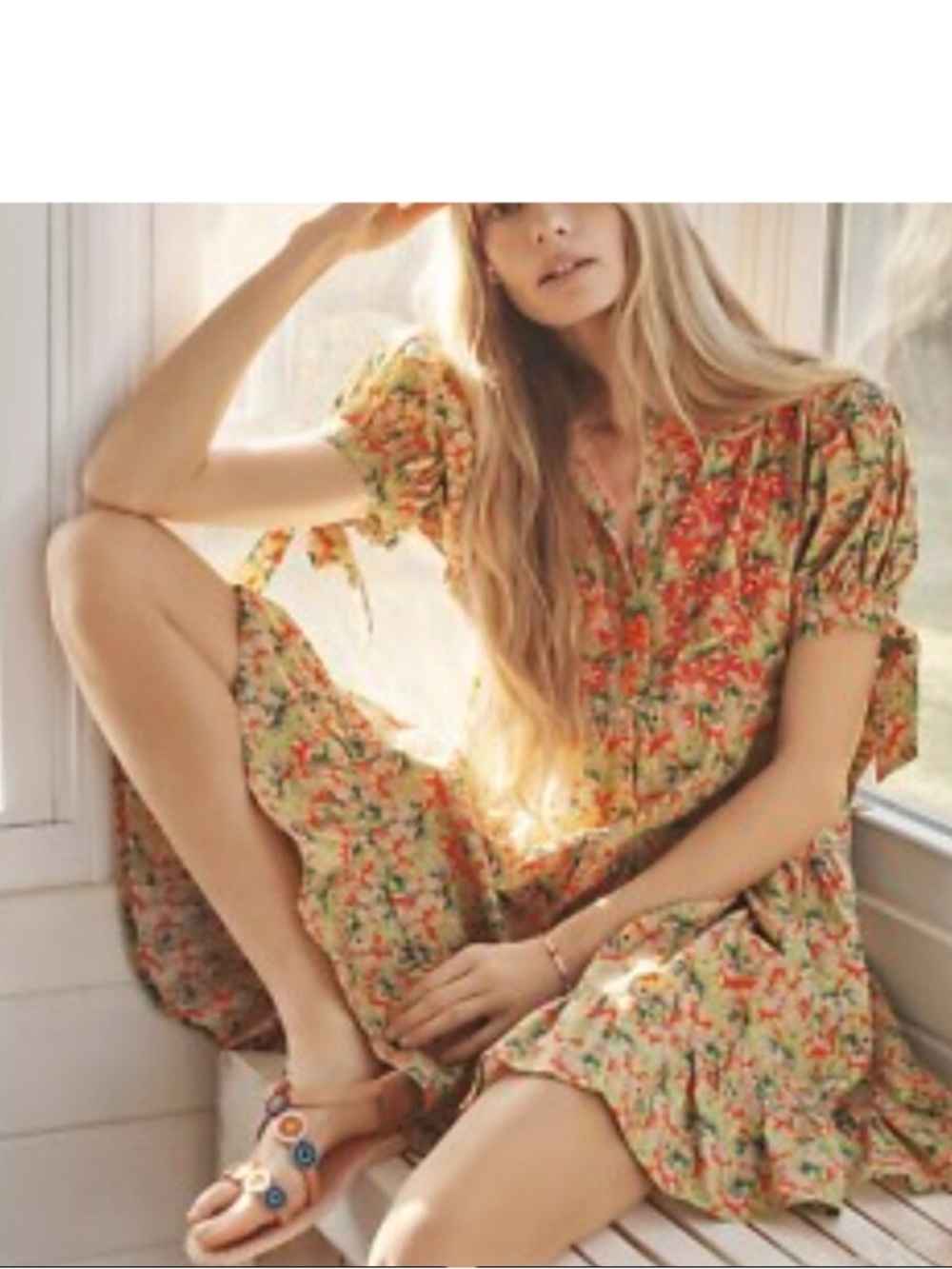 Anthropologie embroidered beaded Roopa Pemmaraju Auretta cotton dress